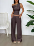 'Fleur' Off Shoulder Top and Wide Leg Pants Set - Celes Fashion